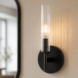 Ribbed glass tube farmhouse wall sconce additional product view 6