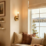 Ribbed glass tube farmhouse wall sconce alternative angle view 7
