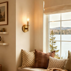 Ribbed glass tube farmhouse wall sconce alternative angle view 7