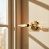 Ribbed glass tube farmhouse wall sconce close detail view 8