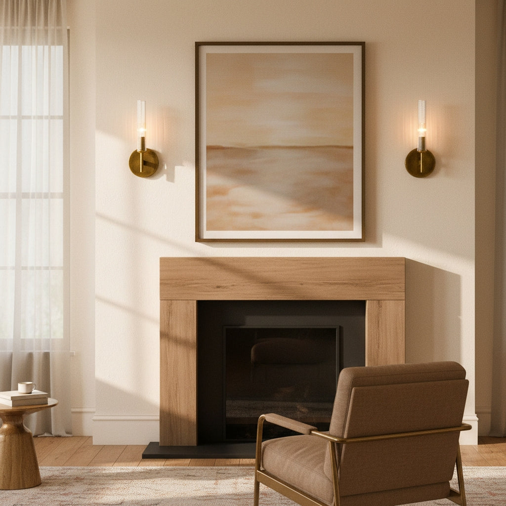 Ribbed glass tube farmhouse wall sconce colour option view 9