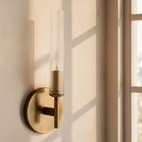 Ribbed glass tube farmhouse wall sconce further product image 10