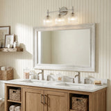 Ribbed glass bathroom vanity sconce detail view 9 showing finish and construction