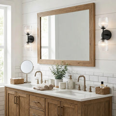 Ribbed glass bathroom vanity sconce detail view 10 showing finish and construction