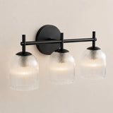 Ribbed glass bathroom vanity sconce detail view 15 showing finish and construction
