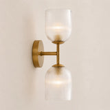 Ribbed glass bathroom vanity sconce detail view 18 showing finish and construction