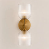 Ribbed glass bathroom vanity sconce detail view 21 showing finish and construction