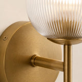 Ribbed glass bathroom vanity sconce detail view 30 showing finish and construction