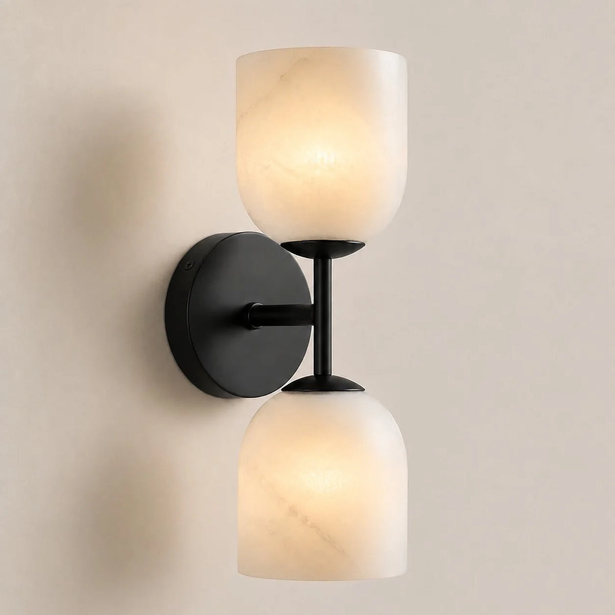 Ribbed glass bathroom vanity sconce detail view 36 showing finish and construction