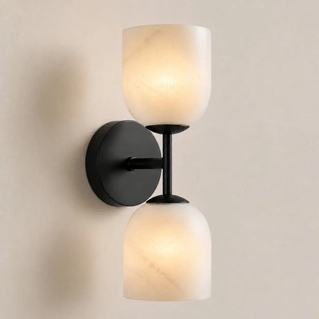 Ribbed glass bathroom vanity sconce detail view 36 showing finish and construction