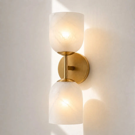 Ribbed glass bathroom vanity sconce detail view 39 showing finish and construction
