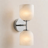Ribbed glass bathroom vanity sconce detail view 42 showing finish and construction