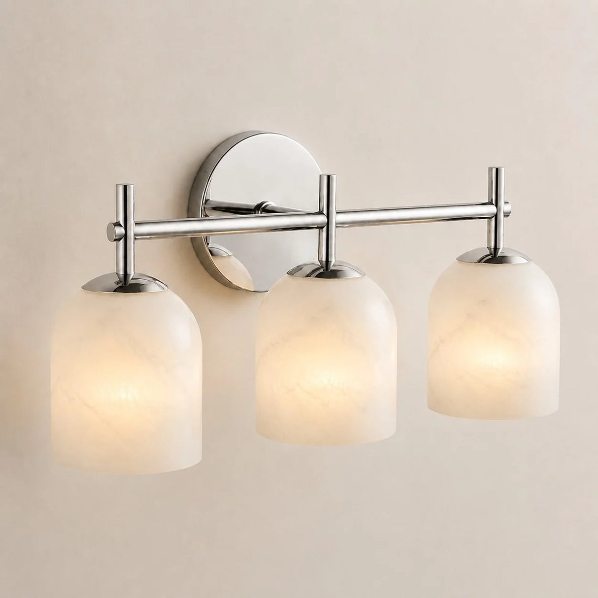 Ribbed glass bathroom vanity sconce detail view 43 showing finish and construction