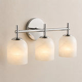 Ribbed glass bathroom vanity sconce detail view 43 showing finish and construction