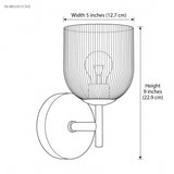 Drawing giving the sconce width 5 inches and height 9 inches