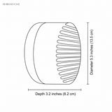 Dimension diagram: ribbed round wall light, diameter 5.3 inches, depth 3.2 inches
