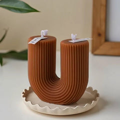 Ribbed Soy Wax Scented Candle Set - Enhance Decor with Aroma - Hurbane Home