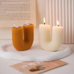 Ribbed Soy Wax Scented Candle Set - Enhance Decor with Aroma - Hurbane Home