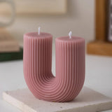 Ribbed Soy Wax Scented Candle Set - Enhance Decor with Aroma - Hurbane Home