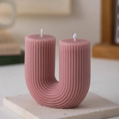 Ribbed Soy Wax Scented Candle Set - Enhance Decor with Aroma - Hurbane Home