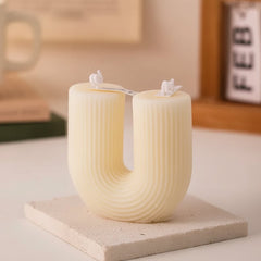Ribbed Soy Wax Scented Candle Set - Enhance Decor with Aroma - Hurbane Home