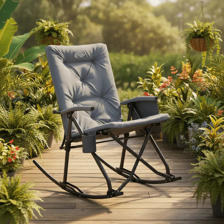Rocking Camping Chair - Portable Foldable Design for Outdoor Relaxation - Folding Camping Chair - Hurbane Home