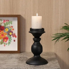 Rod Iron Candle Holder Set - Elegant Black Metal Candle Sticks for Home Décor - Metal Candle Holders - Hurbane Home
