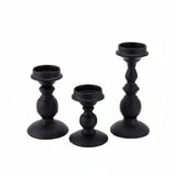 Rod Iron Candle Holder Set - Elegant Black Metal Candle Sticks for Home Décor - Metal Candle Holders - Hurbane Home