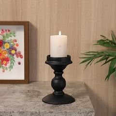 Rod Iron Candle Holder Set - Elegant Black Metal Candle Sticks for Home Décor - Metal Candle Holders - Hurbane Home
