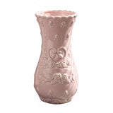 Rose Ceramic Vase - Textured Retro Design for Elegant Centerpiece Decor - Textured Ceramic Vase - Hurbane Home