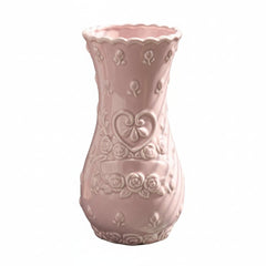 Rose Ceramic Vase - Textured Retro Design for Elegant Centerpiece Decor - Textured Ceramic Vase - Hurbane Home
