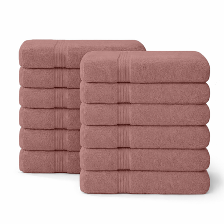 12-Piece-Large Bath Towels - 100% Cotton, 550 GSM, Luxurious and Absorbent