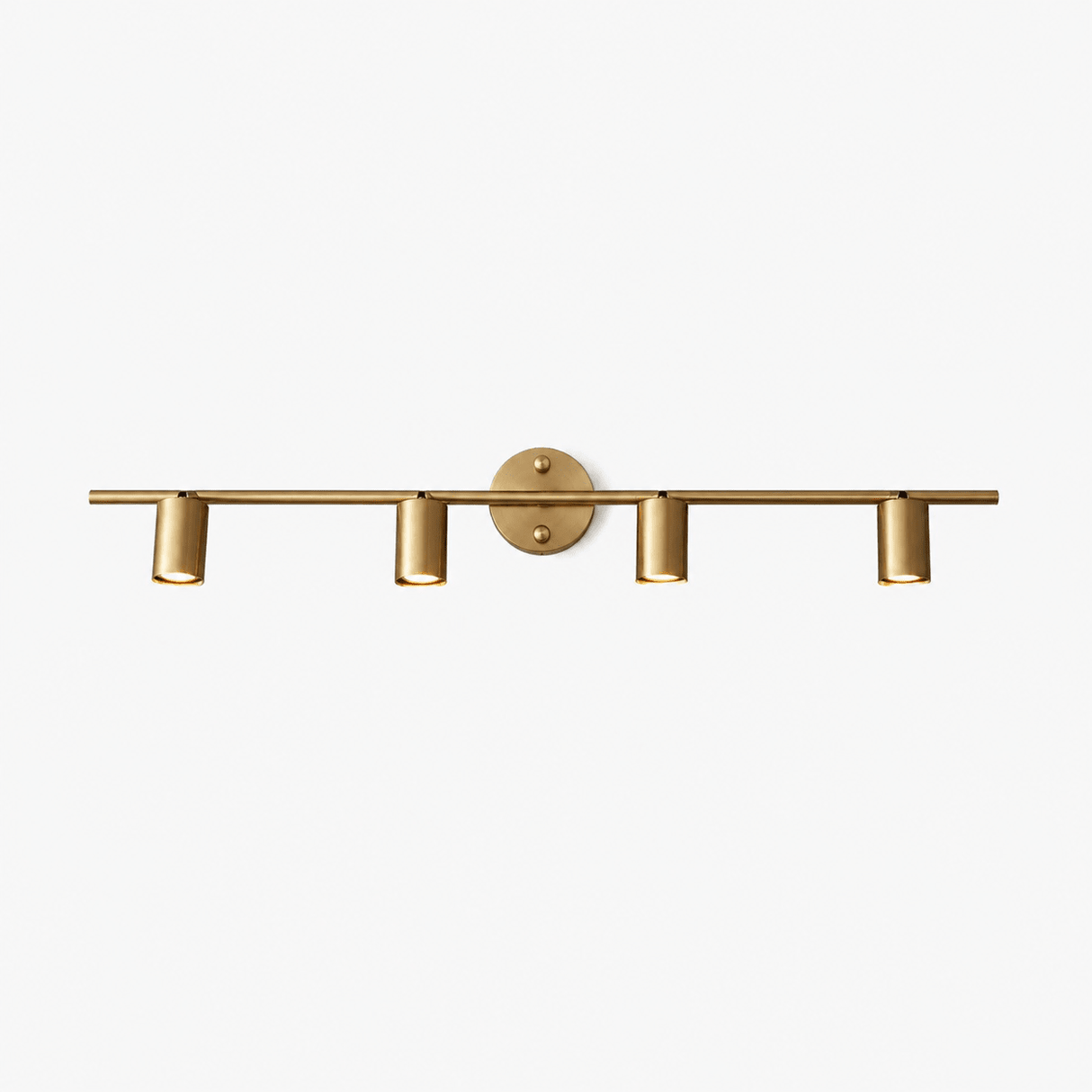 Rotatable brass spotlight bar for wall or ceiling close detail view 2