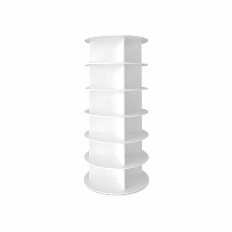 6 Tier Rotating Shoe Rack – 24 Pairs Spinning Tower Organizer White.