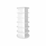 6 Tier Rotating Shoe Rack – 24 Pairs Spinning Tower Organizer White.