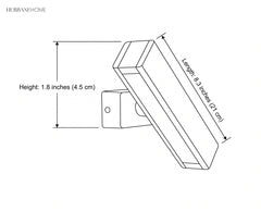 Line drawing showing 1.8 in height and 8.3 in length of the bar