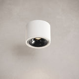 Round adjustable LED surface mount spotlight, studio product photo