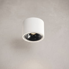 Round adjustable LED surface mount spotlight, studio product photo