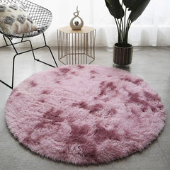 Round Area Rug – Ultra - Soft Plush Fluffy Shag Carpet for Bedroom - Hurbane Home