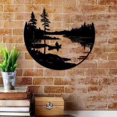 Round Metal Wall Art - Black Modern Minimalist Decor for Home and Office - black metal wall art - Hurbane Home