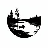 Round Metal Wall Art - Black Modern Minimalist Decor for Home and Office - black metal wall art - Hurbane Home