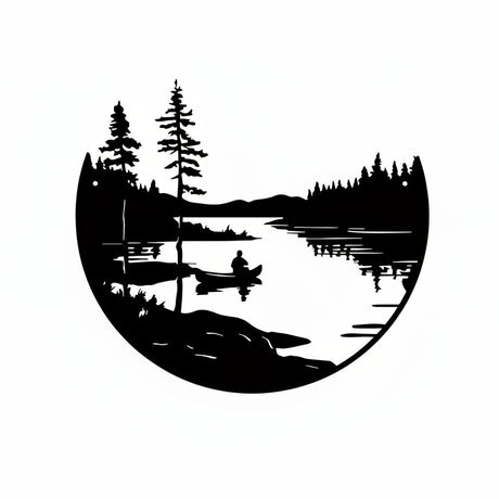 Round Metal Wall Art - Black Modern Minimalist Decor for Home and Office - black metal wall art - Hurbane Home