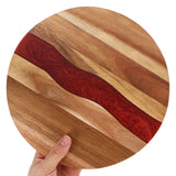 round oak chopping board with reinforced edge detail