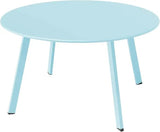 Round Patio Coffee Table - Powder Coated Steel Outdoor Accent Table - Round Outdoor Table - Hurbane Home