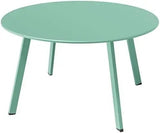 Round Patio Coffee Table - Powder Coated Steel Outdoor Accent Table - Round Outdoor Table - Hurbane Home