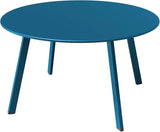 Round Patio Coffee Table - Powder Coated Steel Outdoor Accent Table - Round Outdoor Table - Hurbane Home