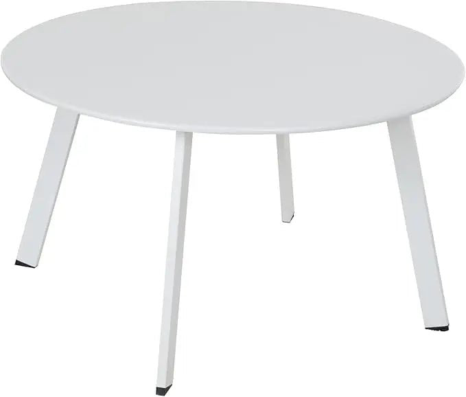 Round Patio Coffee Table - Powder Coated Steel Outdoor Accent Table - Round Outdoor Table - Hurbane Home