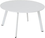 Round Patio Coffee Table - Powder Coated Steel Outdoor Accent Table - Round Outdoor Table - Hurbane Home
