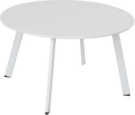 Round Patio Coffee Table - Powder Coated Steel Outdoor Accent Table - Round Outdoor Table - Hurbane Home