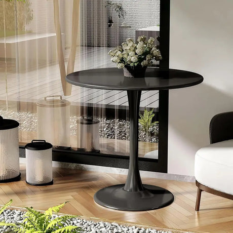 round patio tables styled tulip base dining furniture